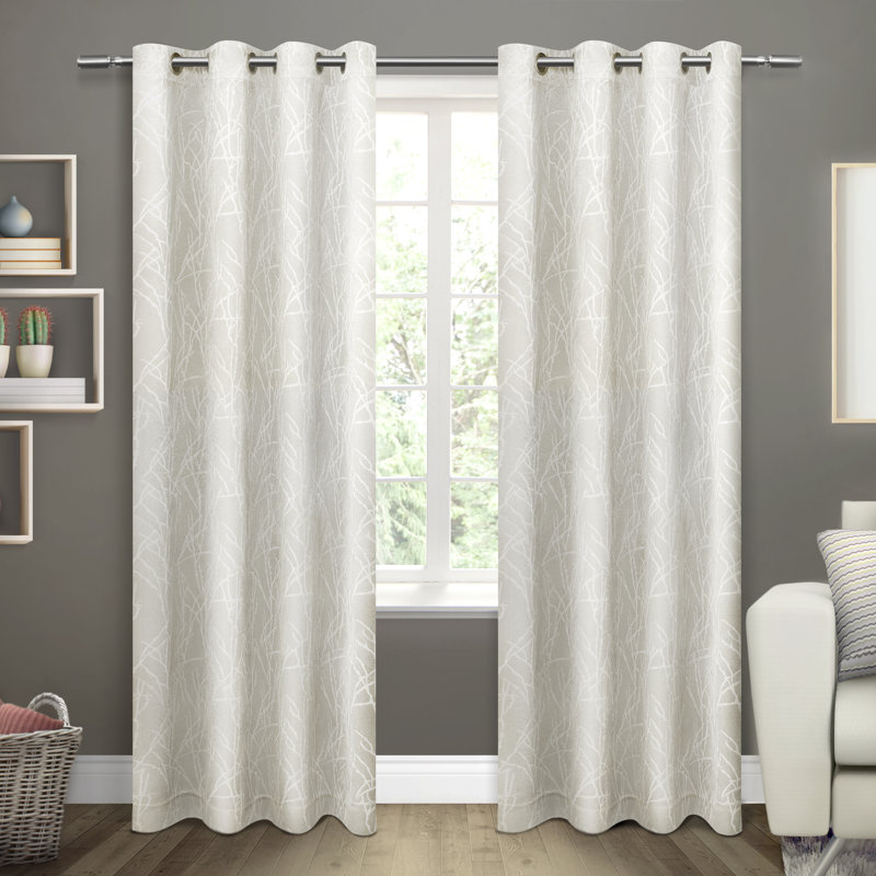 Panneaux de rideaux obscurcissants et isolants à motif floral avec œillets Bettine, Vanille, l 54 po x L 96 po