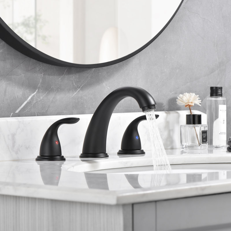 Sumerain 8 inch Widespread Bathroom Faucet,   SUS 304 Stainless Steel 3 Hole Lavatory Sink Faucet with 2 Knob Handle