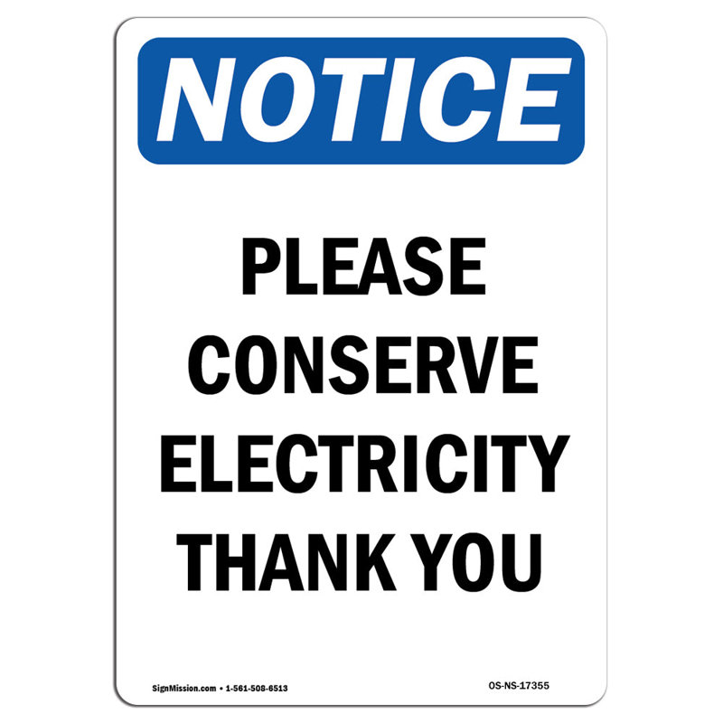 Veuillez remplir le signe «Veuillez conserver l'électricité»