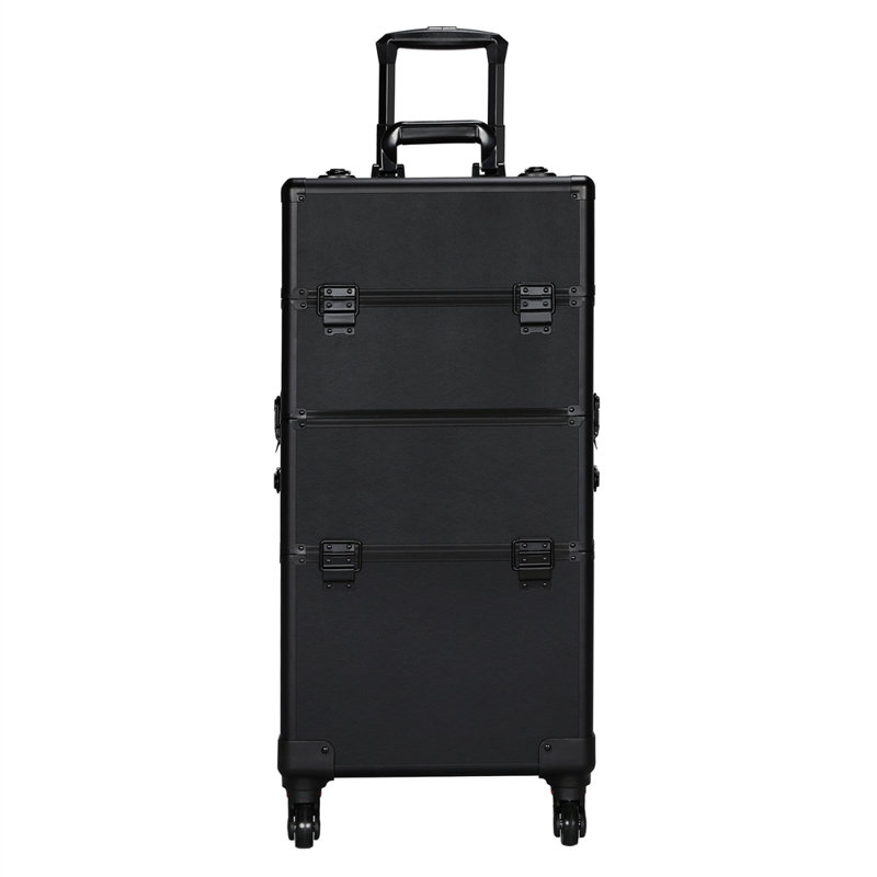 Étui à cosmétiques en aluminium 3 en 1, Noir