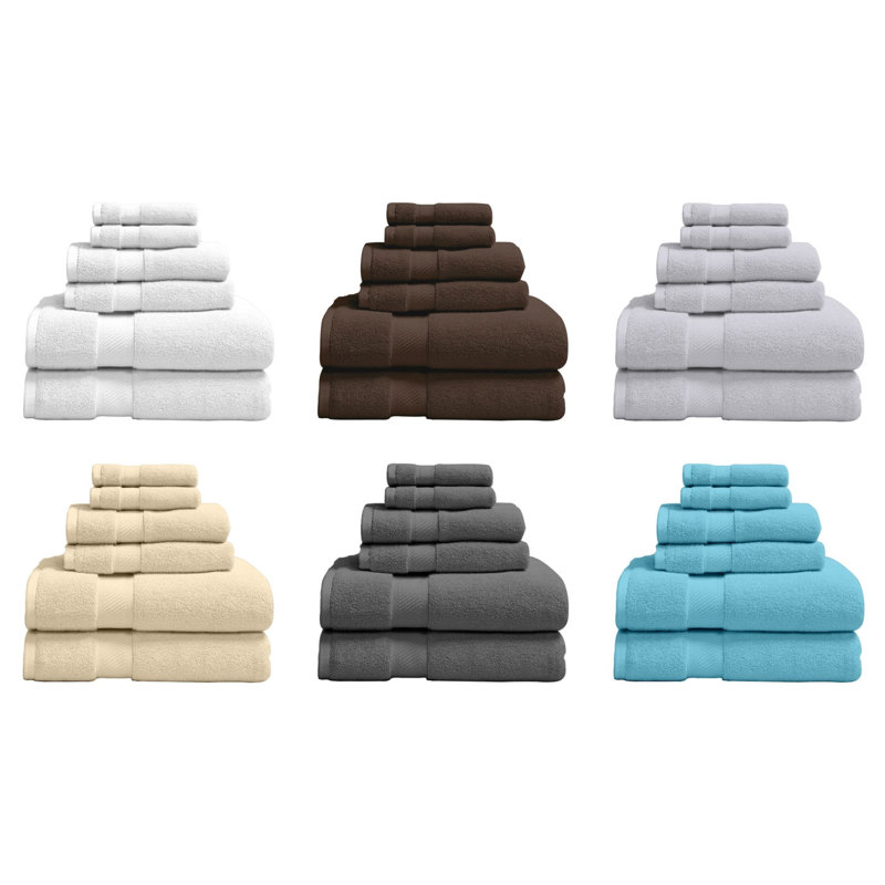 Ensemble de serviettes 6 pièces 100% coton , Argent
