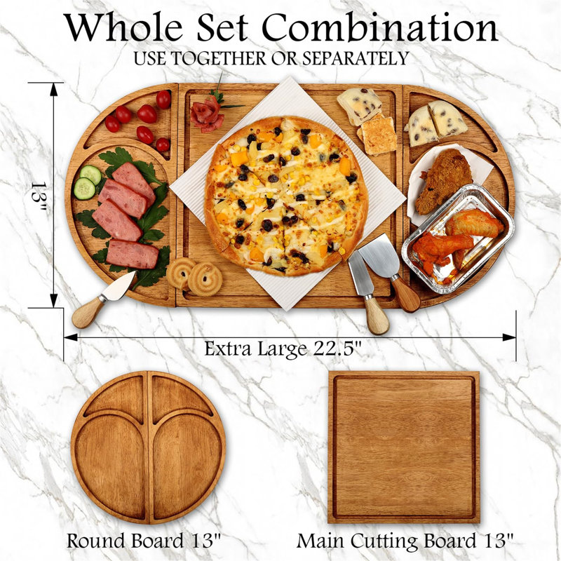 Union Rustic Rubber Wood Cheese Board