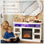 Meuble télé 48 po avec foyer multimédia, blanc