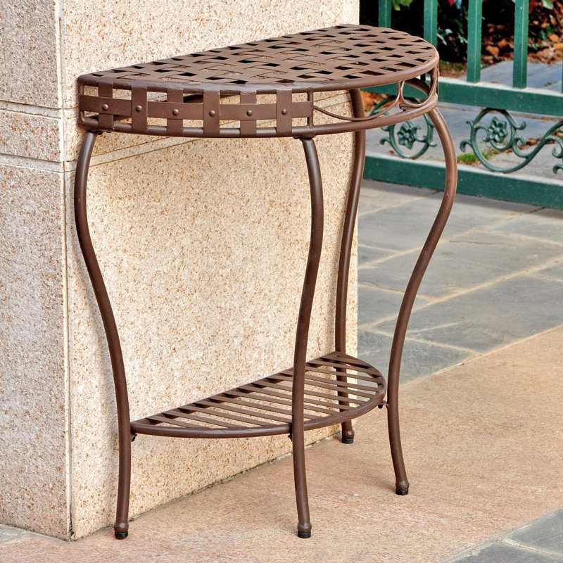 Arifa Outdoor Side Table , 28.5'' in. W 14'' in. D, Matte Brown