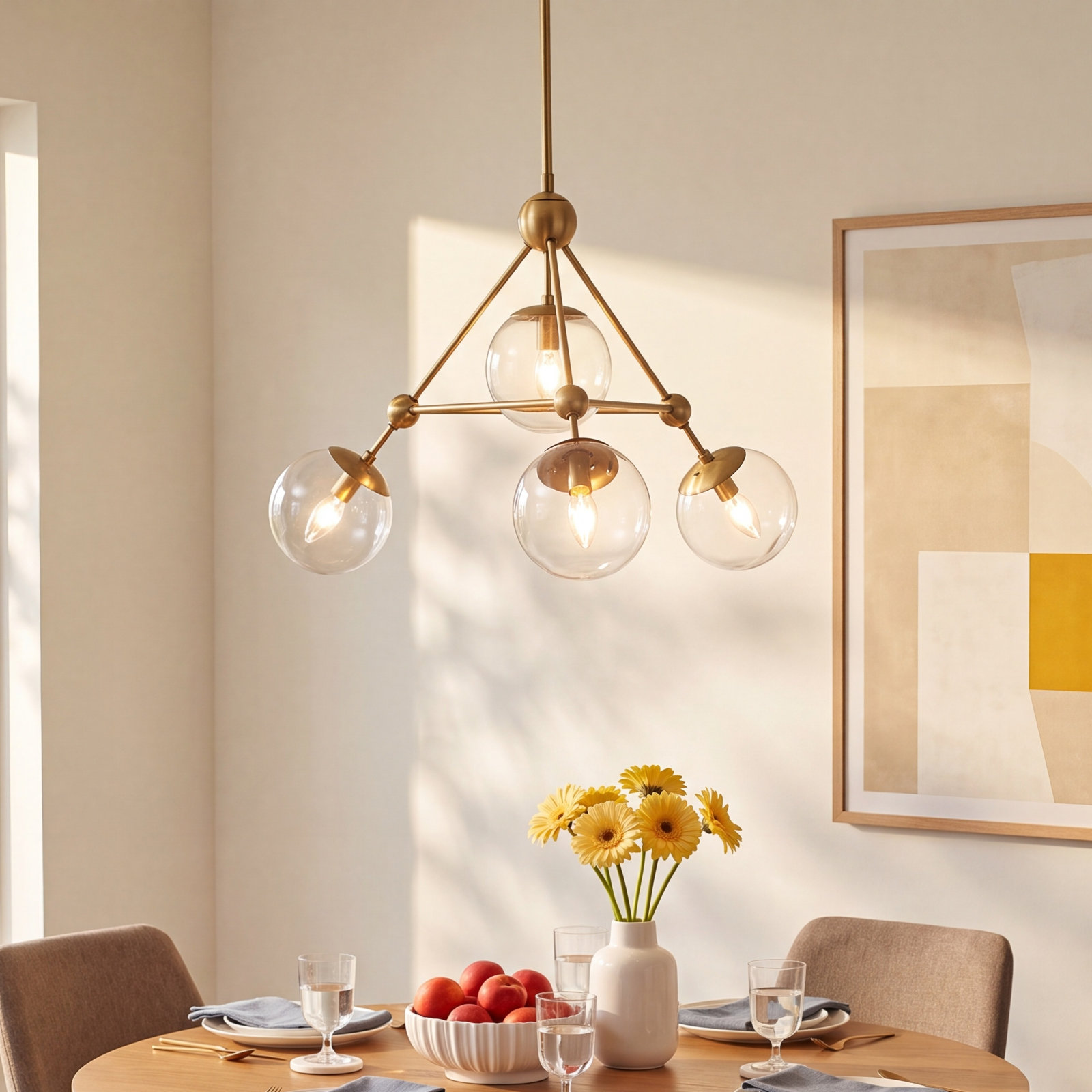 Lodge Iron 4-Light Chandelier