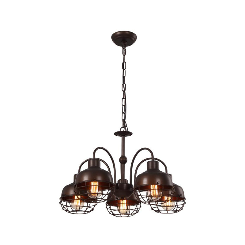 Lustre géométrique à 5 lumières