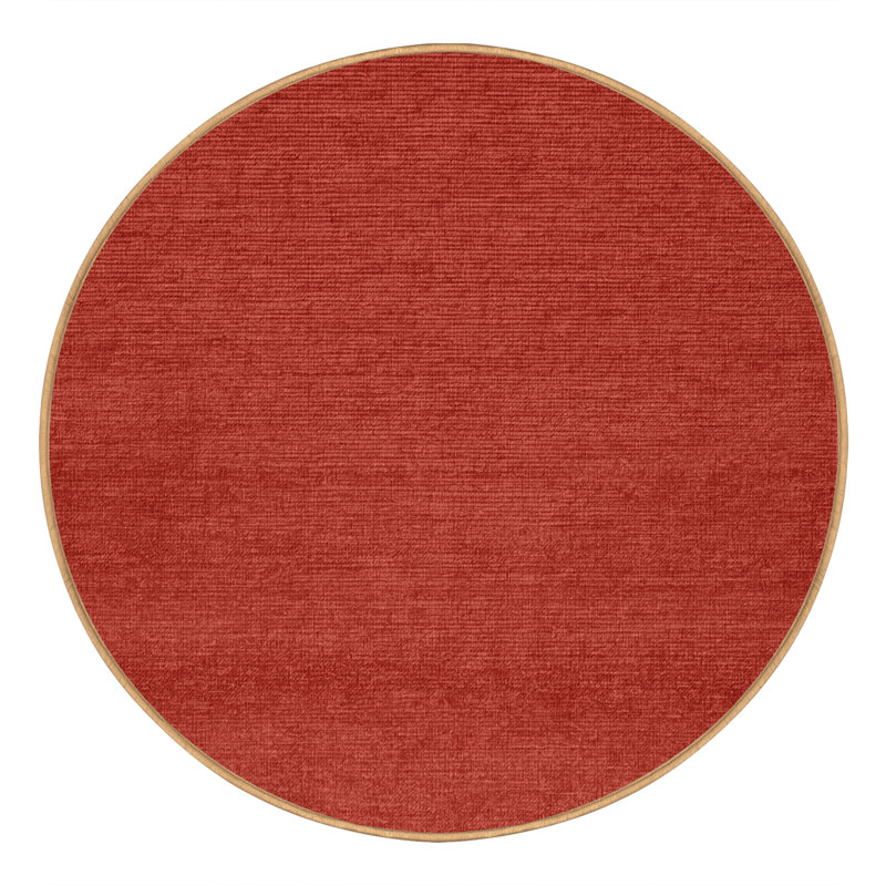 Machine Washable Solid Brown Area Rug, Round 3'