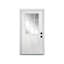 Porte d'entrée en fibre de verre 9 l avec verre à faible émissivité, porte d'entrée en grain de bois apprêté, cadre de 4-9 / 16 po-134509295-134509301