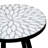 Laurel Mosaic 18.11" Round Cement Side Table With White Leaf Detail