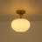 1-Light Ribbed Glass Semi-Flush Mount Ceiling Light