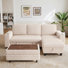 Sherry 81'' Upholstered L Shaped Modular Sectionals with Ottoman, Pull-out Sofa & Storage Chaise