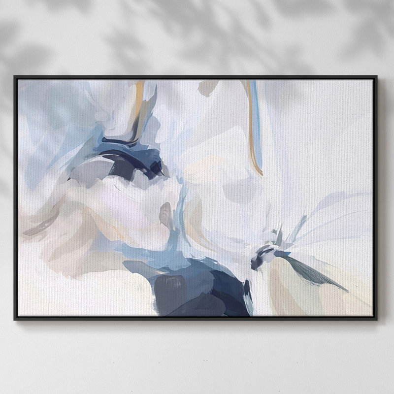 Fresh Air I - reproduction de cadre flottant sur toile, H 27 po x l 41 po x P 2 po, Noir