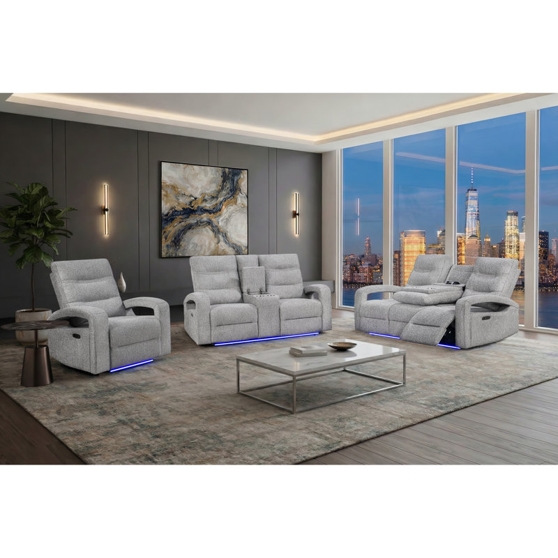 Canapé inclinable électrique gris 6611