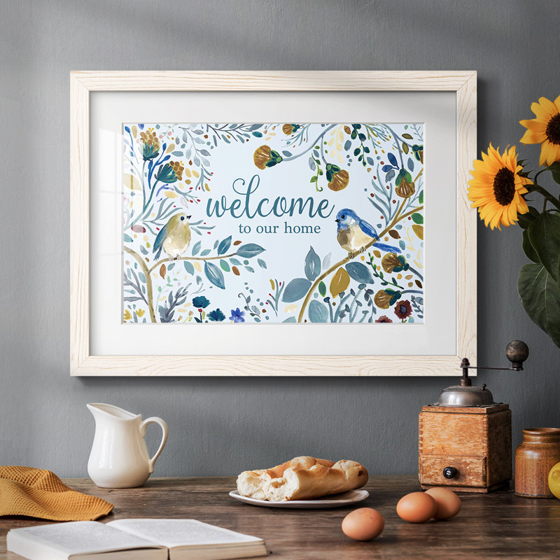 Welcome To Our Home, reproduction d'art encadrée sur papier, Blanc