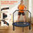 40" Foldable Mini Trampoline,Max Load 450Lbs Indoor Trampoline,With 4 Level Adjustable Foam Handle And Resistance Bands,Adult Exercise Trampoline For Home, Garden, And Gym-114292818