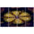 " Black Yellow Fractal Flower " 4 - Pieces
