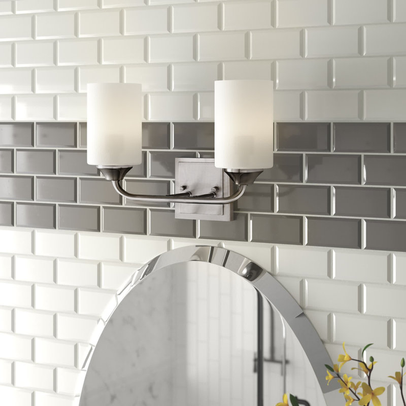 Éclairage pour meuble-lavabo à intensité variable Alessandra, Noir mat, 2, Cône en verre transparent