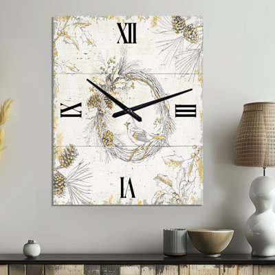 Gold Beautiful cardinals - Animals Metal Wall Clock