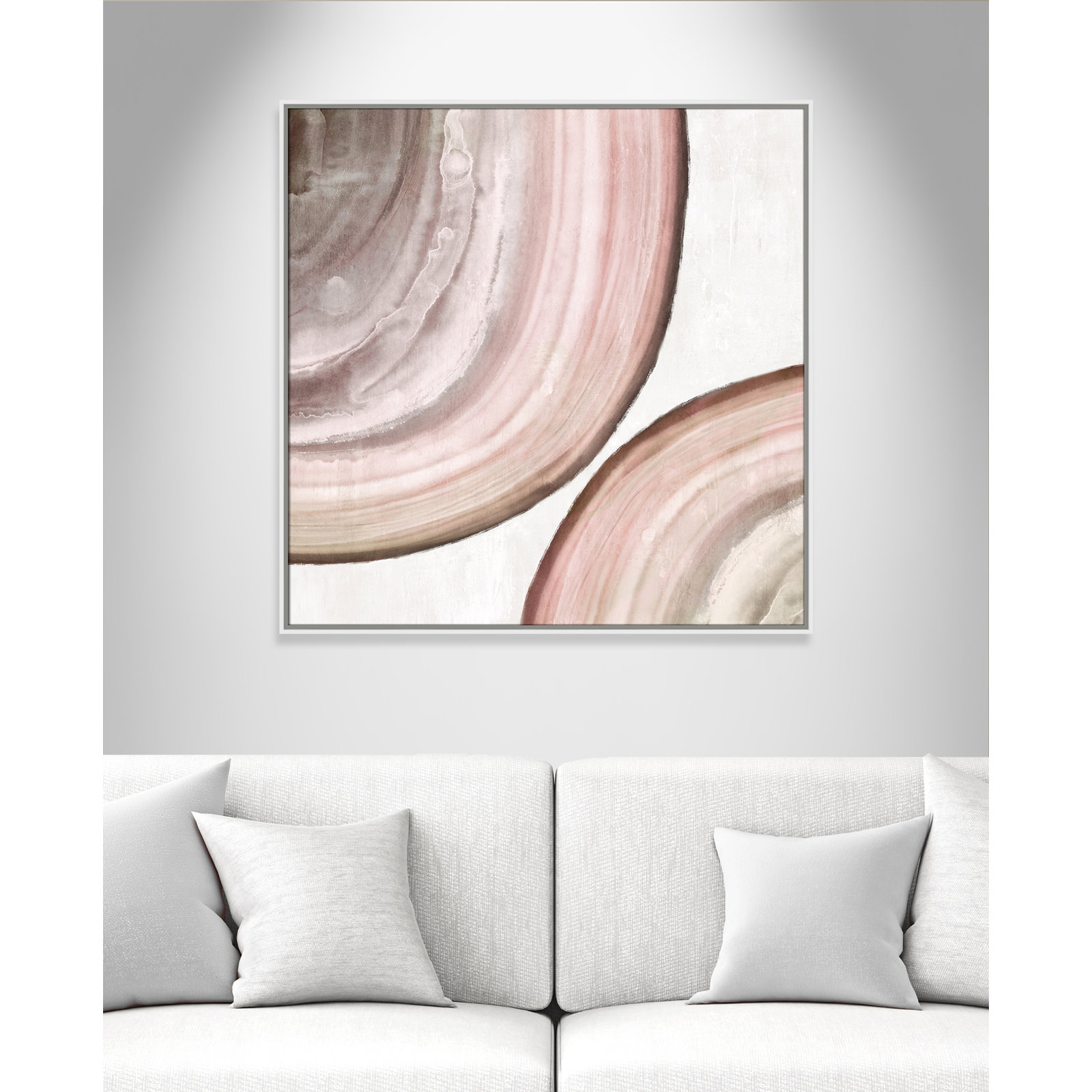 Boyd "Endless Blush" Painting by Eva Watts, White Framed Canvas, 37.5" H x 37.5" W x 2" D