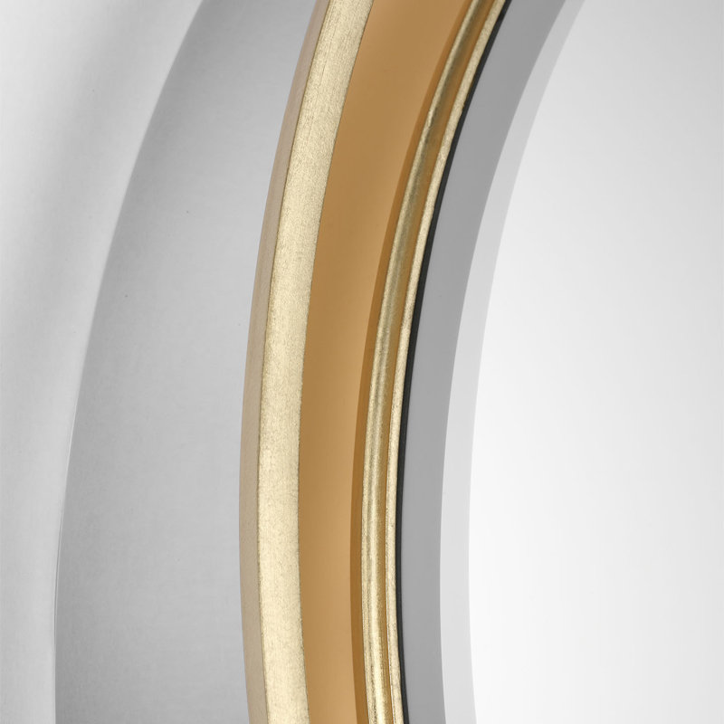 Tricia Illuminated Round Mirror, 24" x 24", Polished Nickel and Gild