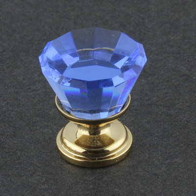 (Paquet de 5) Poignée coupée 7/8 po avec base plaquée or 24 carats