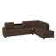 Canapé modulaire réversible 2 pièces capitonné en microfibre brun