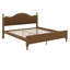 Lit plateforme en bois avec tête de lit rembourrée, lit plateforme moderne du milieu du siècle avec tête de lit
