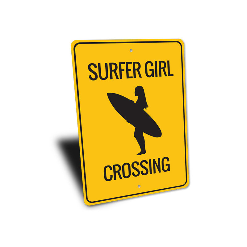 Signe de surfeuse surfeuse, H 18 po x l 12 po x P 0,06 po