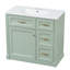 Meuble-lavabo autoportant de 36 po avec lavabo en céramique 36 po, 4 tiroirs, porte à fermeture douce et tablette réglable