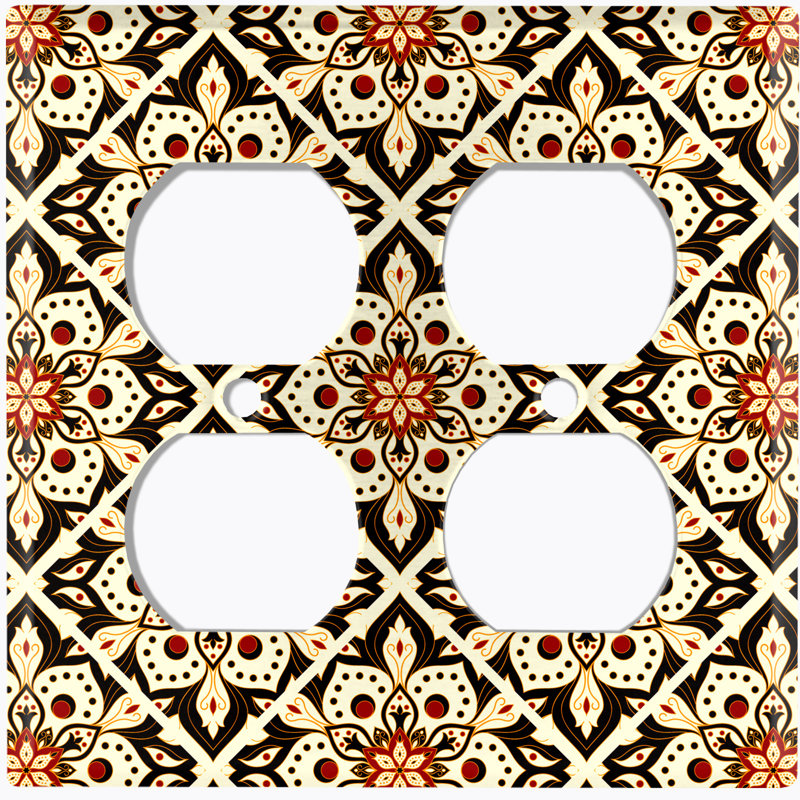 Petite plaque murale blanche à 2 bandes Mandala