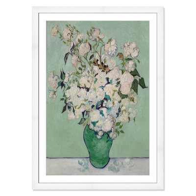 Roses encadrées sur papier par Vincent Van Gogh, reproduction