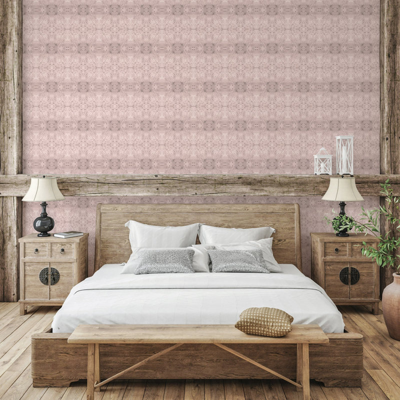 Abra Celestial Diamonds Premium Matte 10' L x 24" W Wallpaper Roll, Copper, Non-pasted, Faux Grasscloth