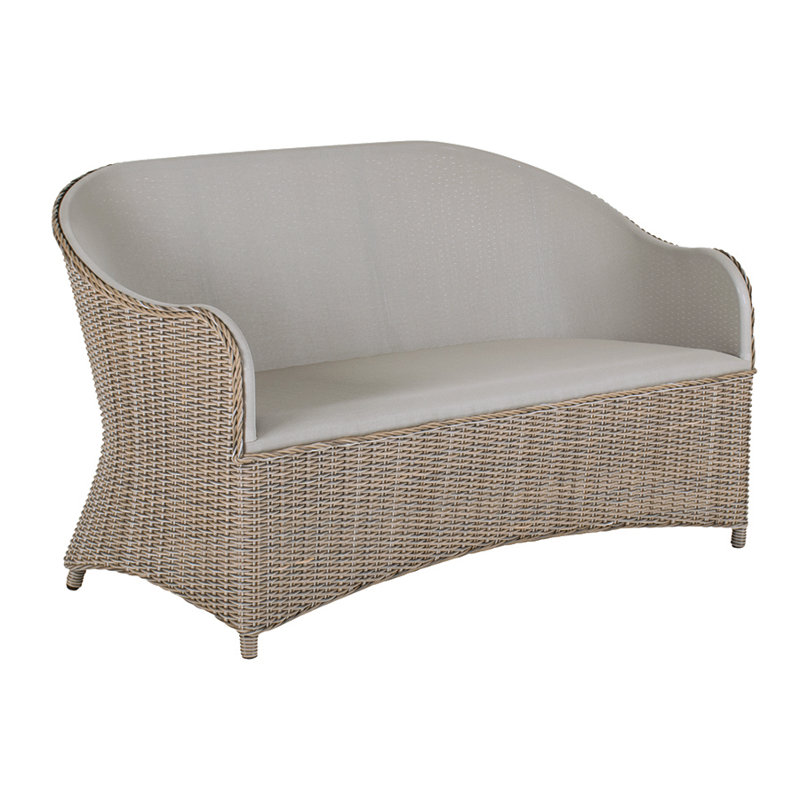 Milano 54'' Wide Wicker Loveseat with Cushions , Shadow Frame/Gray Cushion 