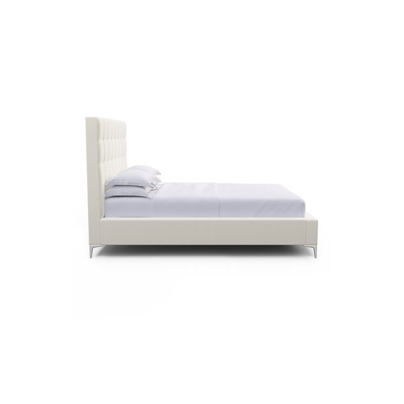 Bryant Upholstered Bed, Twin, Box Weave Linen Alabaster, Ebony