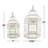 Normanhurst Cream Metal Distressed Wire Decorative Scroll Birdcage with Latch Lock Closure and Hanging Hook Set of 2