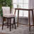 Swivel Height Bar Stools, Wooden Frame With Fabric Sponge Cushion, Simple Style For Kitchen Island