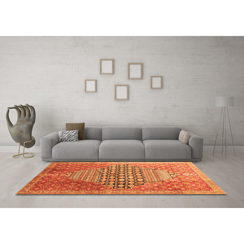 Malania Performance Abstract Indoor Rug, Round 7'