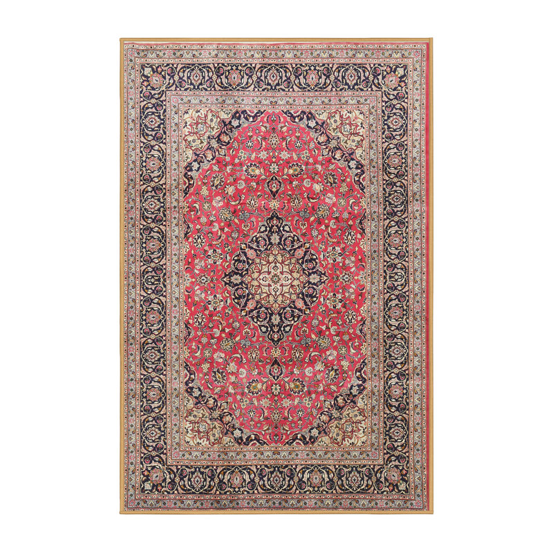 Tapis décoratif rouge à motif oriental Zeeshan, Rectangle 5 pi x 7 pi