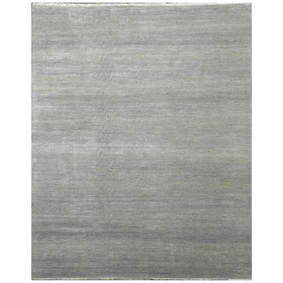 High-Quality Hand-Knotted Silver And Grey Area Rug