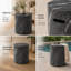 Table d'appoint d'extérieur en béton léger, table de bout d'extérieur cylindrique lisse, petit tabouret de jardin moderne pour patio, cour arrière, travertin tacheté-336730334