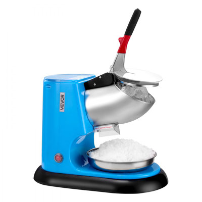 Commercial Ice Crusher 220LBS/H Electric Snow Cone Maker Shaved Ice Blue