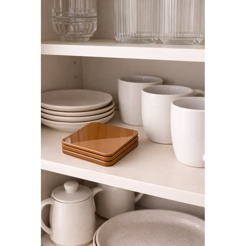 Coaster-set Of 6- 9.5cm-mdf