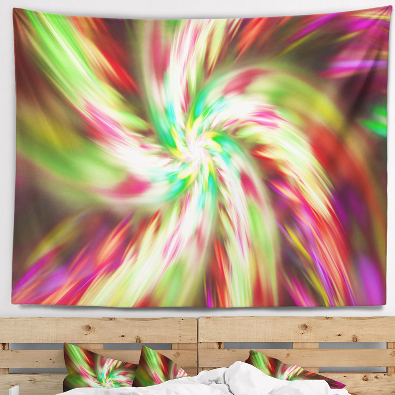 Tapisserie florale exotique multicolore, H 68 po x l 80 po