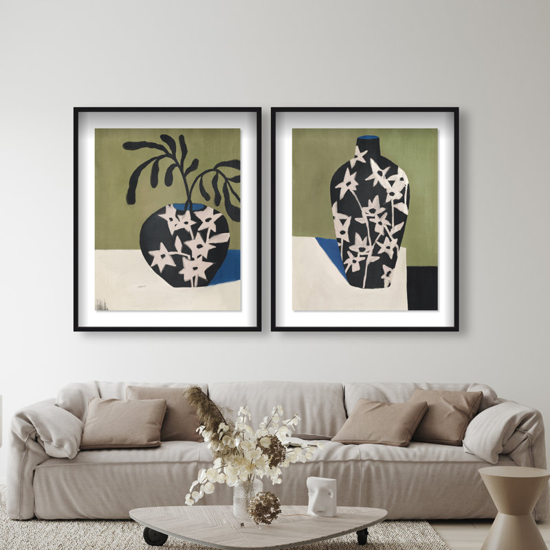 Noir Vase Set Set by Oliver Gal, 93"H x 75"W, Black Shadowbox