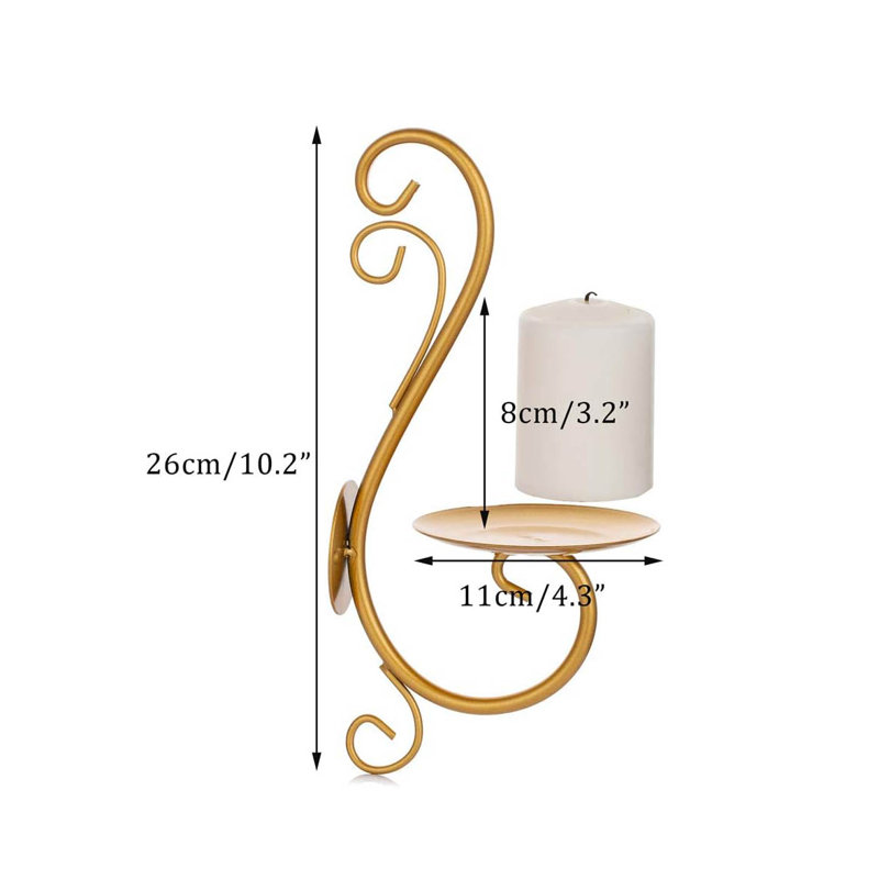 2 Piece Metal Wall Wall Sconce Set, Gold