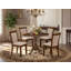 L'ensemble de table de cuisine 5 pièces pour 4 personnes comprend une table de salle à manger ronde avec Dropleaf et 4 chaises de salle à manger Parsons en tissu brun clair clair, 42 x 42 pouces, noyer naturel-1481399009-1481399014-1481428194