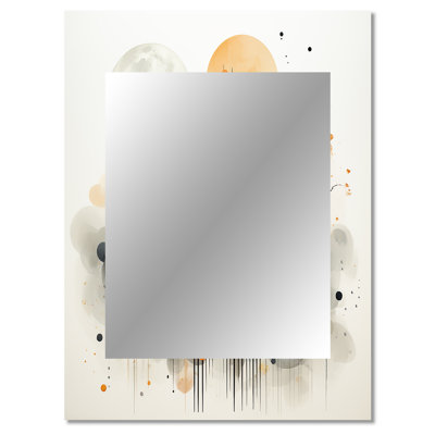 Modern black and yellow forest Landscape IV - Landscapes Decorative Mirror, Modern Wall Mirror, Printed Metal Art