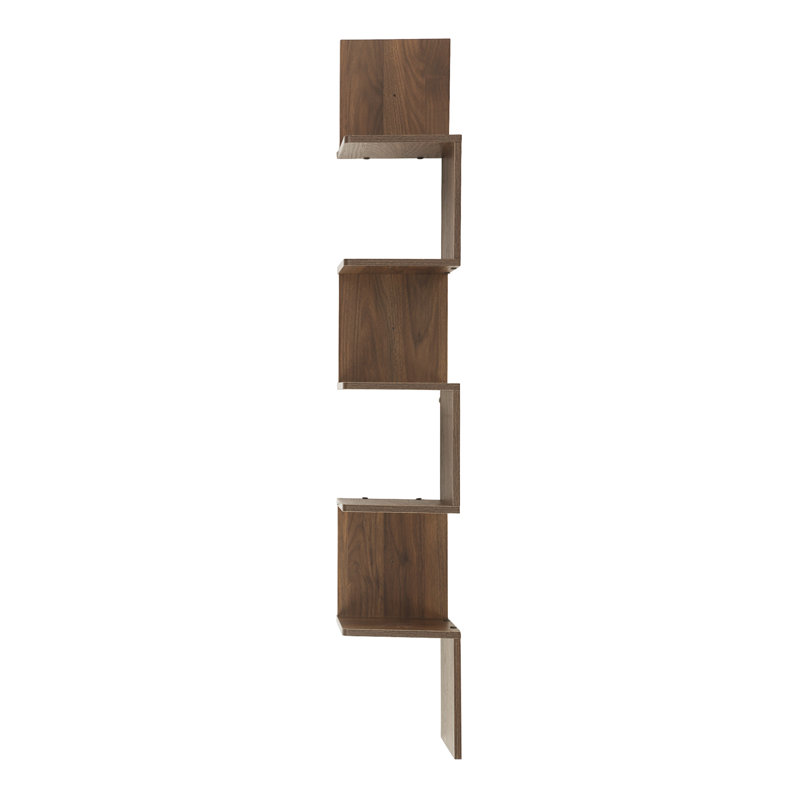 5 Piece Corner Shelf, Columbia Walnut