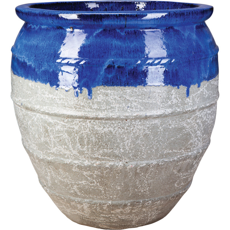 19 po Pot à eau Magnus - bleu sur pierre grise