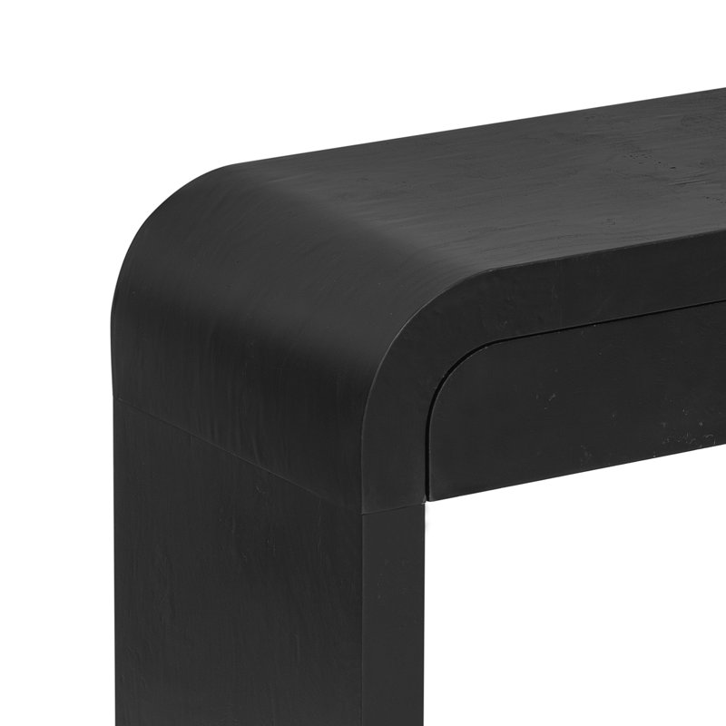U_STYLE Table d'entrée en bois 60 po avec placage de ronce, Noir